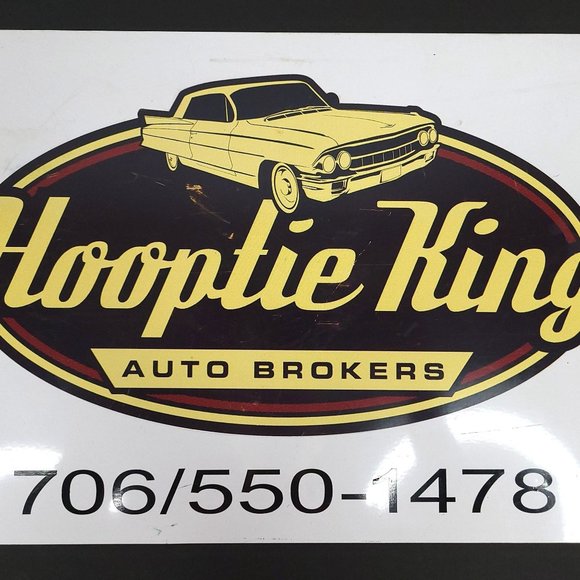 Hooptie King Auto Brokers Metal Sign Man Cave Garage Reproduction Distressed - Picture 11 of 12